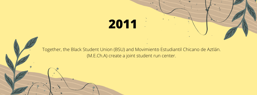 3 of 10, This image was taken from canva to as the history image. Together, B.S.U. and M.E.Ch.A. create a student run center.