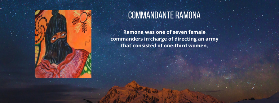 6 of 9, A description of Commandante Ramona. Ramona was one of seven female commanders in charge of directing an army that consisted of one-third women.